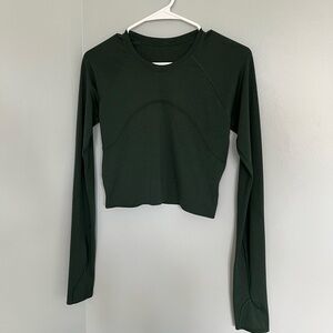 Lululemon Swiftly Tech Cropped Long Sleeve Shirt - Legacy Green